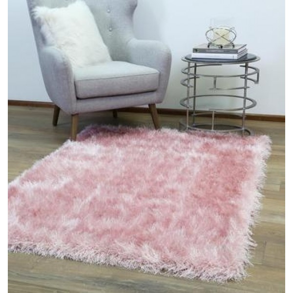 Velved Pink Shag Rug