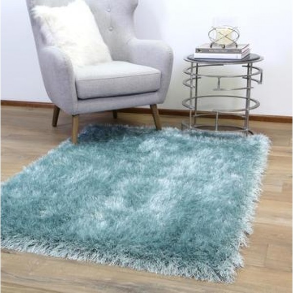 Velved Blue Shag Rug