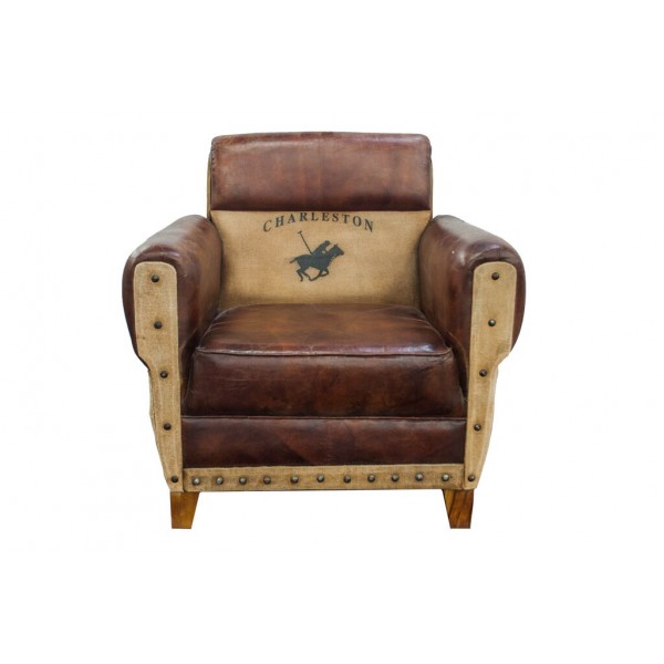 Leather Canvas Sofa