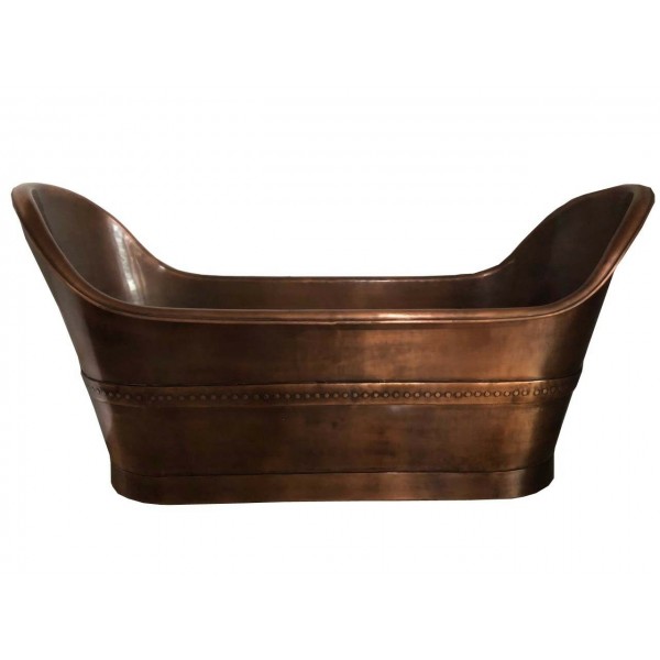 COPPER-NICKEL INTERIOR BATHTUB HANDCRAFTED HAMMERED