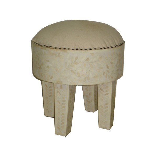 Canvas with Bone inlay stool