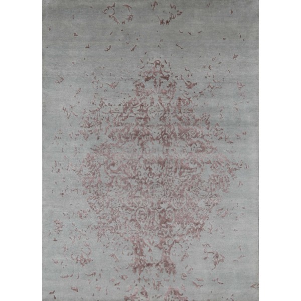 Tibetan olive color wool with viscose motive rugs
