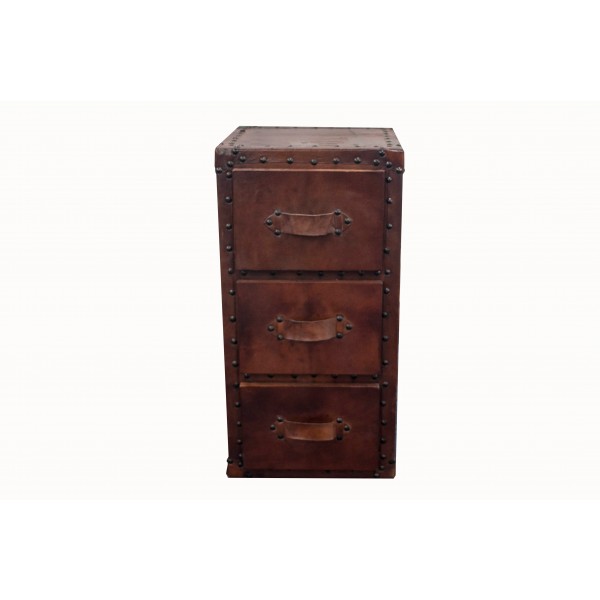 Leather 3 Drawer
