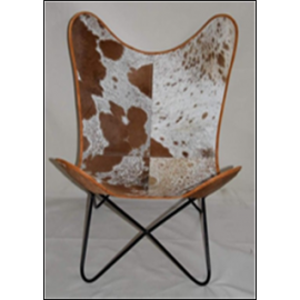 BUTTERFLY CHAIR GENUINE HIDE MADE OF SOLID IRON SINGLE WELDED FRAME HANDCRAFTED 