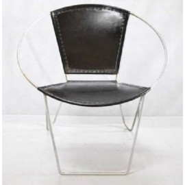 RACHI TUB  CHAIR GENUINE HIDE  LEATHER  SINGLE  METAL FRAMES HANDCRAFTED