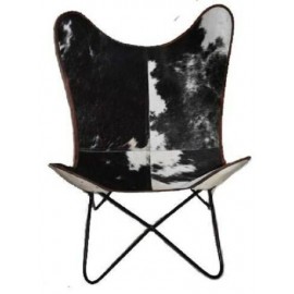 BUTTERFLY CHAIR GENUINE HIDE MADE OF SOLID IRON SINGLE  METAL FRAME HANDCRAFTED