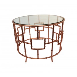 Atlas Coffee Table with Copper Finished Metal Frame and Handcrafted