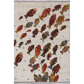 Kids beige color wool rugs.