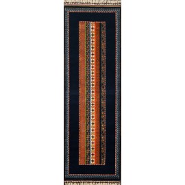 Hand Knotted Blue color  Wool / Wool Shal Rug-(80 X 240) cm