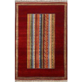 Hand Knotted Burgundy color  Wool / Wool Shal Rug-(180 X 270) cm