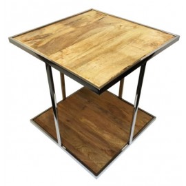 Zeus Square Wood and Metal Coffee Table